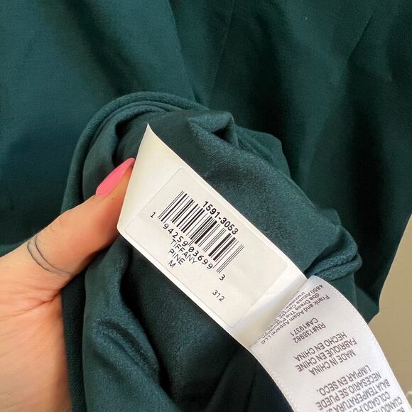 NEW $198 Dress The Population Tiffany One Shoulder Bow Pine Green Cocktail Dress - Picture 7 of 7